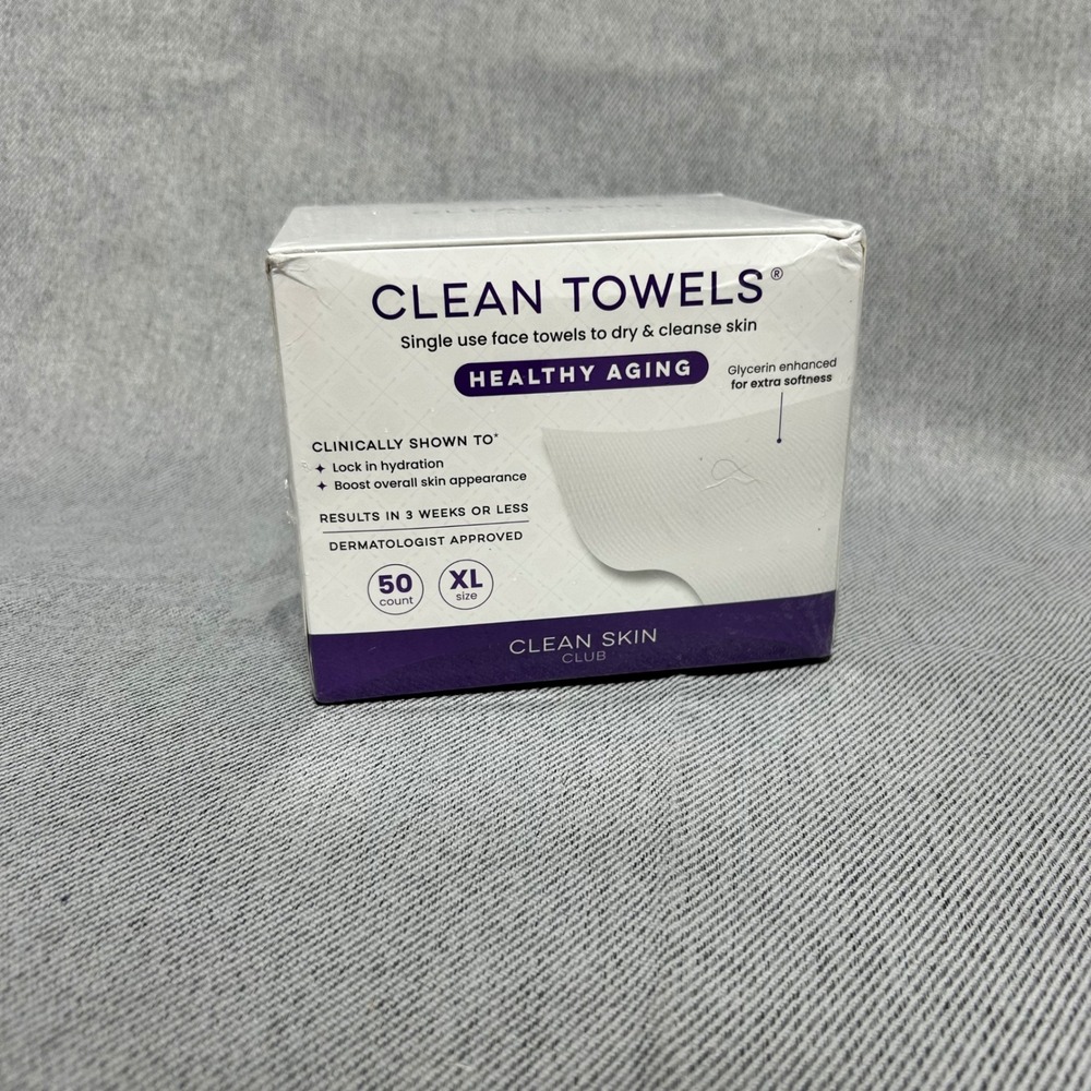 Clean Skin Club Clean Towels XL 50 Count White Healthy Aging Face Towels